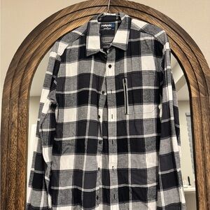 Tony Hawk Black and White Casual Button Down Shirt